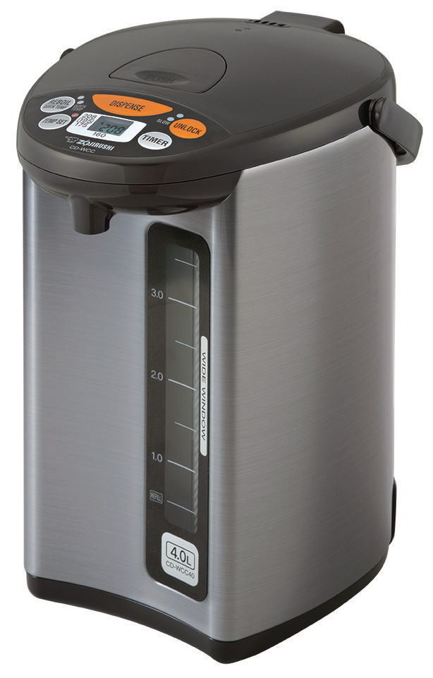 Zojirushi Micom Water Boiler & Warmer, 4 L,Silver Dark Brown